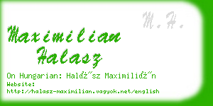 maximilian halasz business card